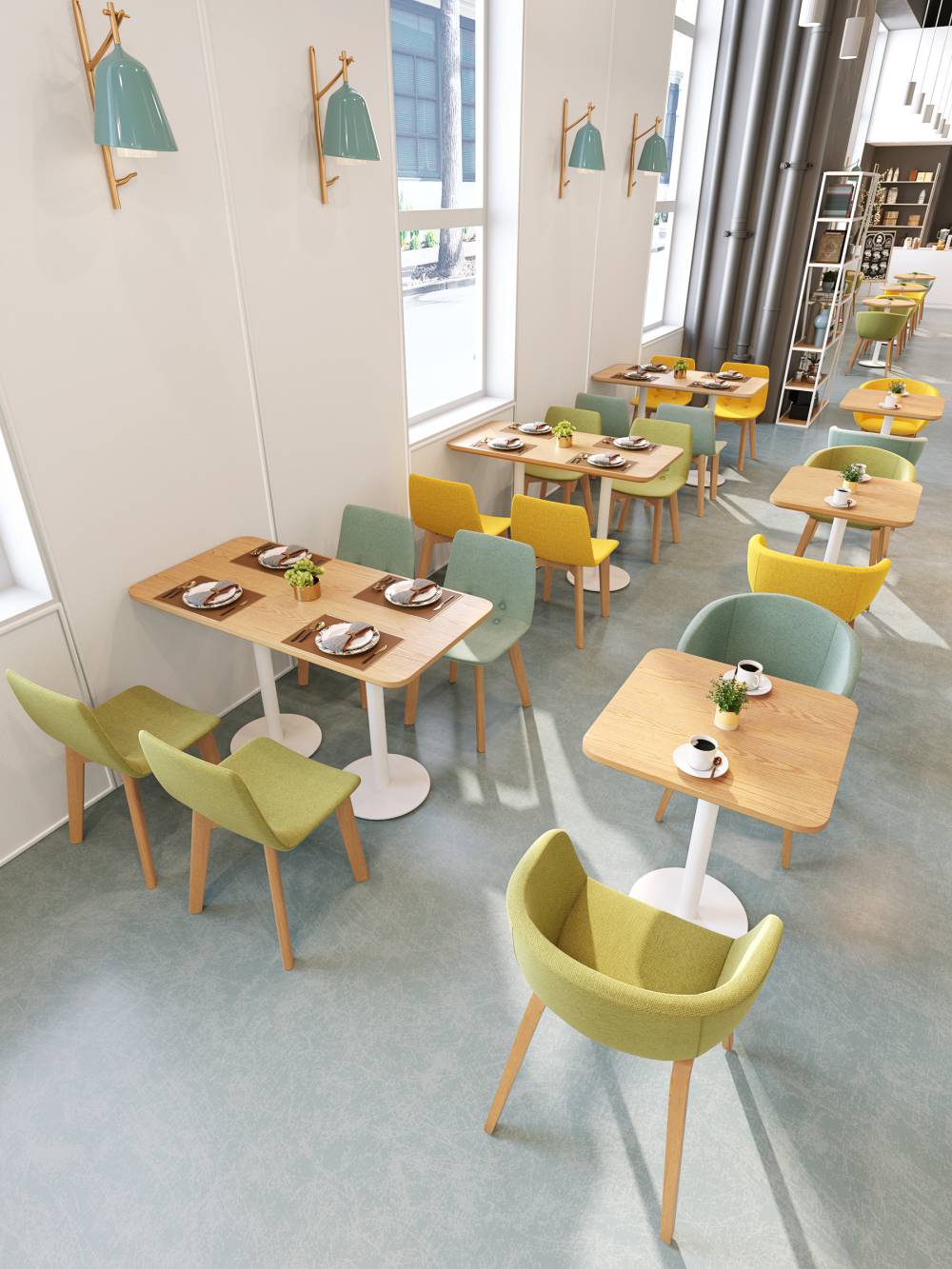 餐饮桌椅组合 咖啡厅自助餐厅面馆餐厅奶茶店桌椅