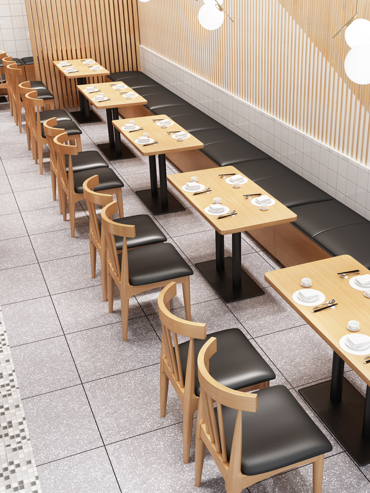 咖啡厅西餐厅饭店靠墙主题沙发卡座桌椅带抽屉
