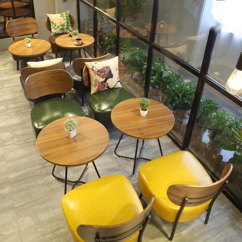 奶茶店桌椅 休闲洽谈区阳台桌椅 甜品店冷饮店 咖啡馆桌椅组合